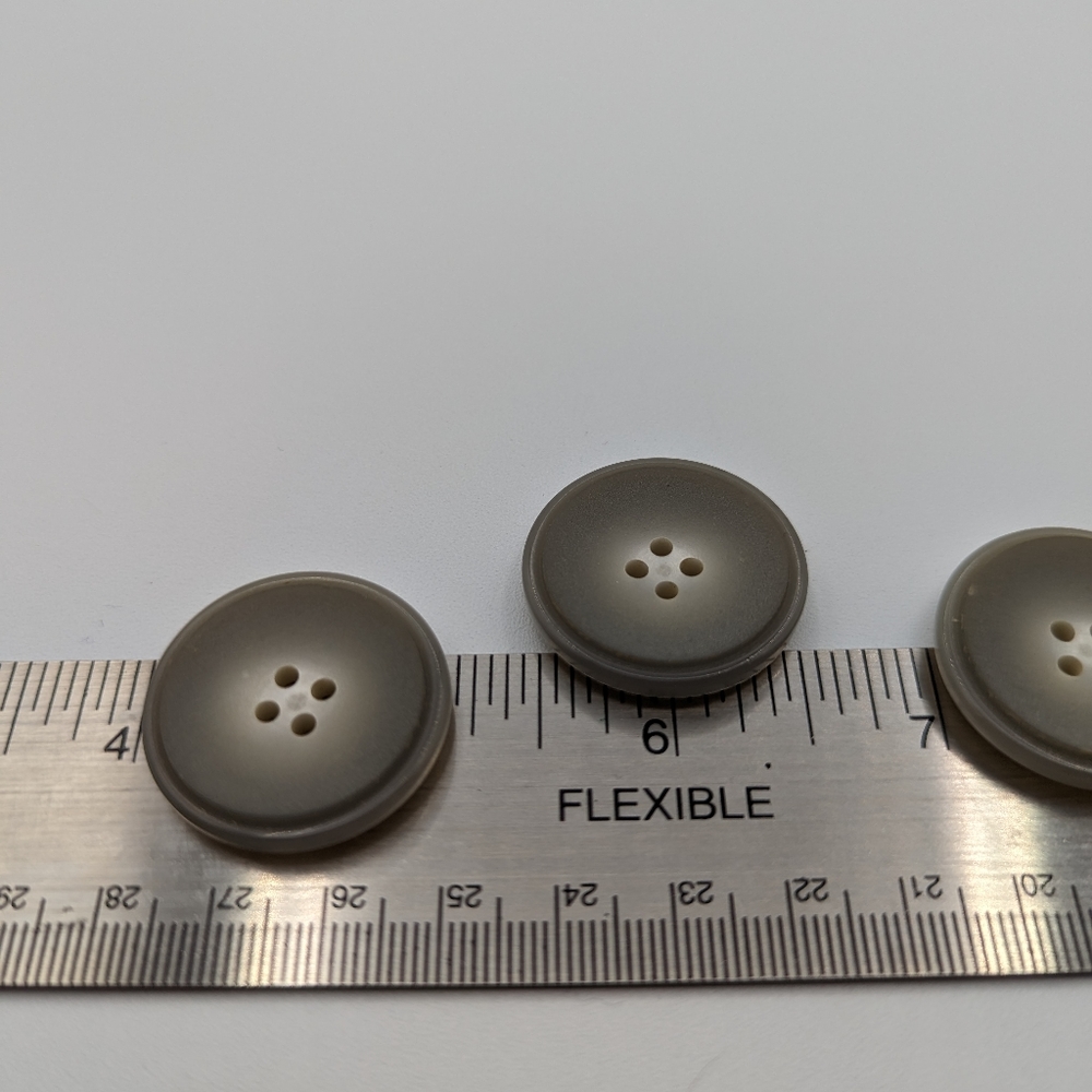BUTTONS Matte Finish Ombre White Center to Gray Outer Edges (4) 1"
